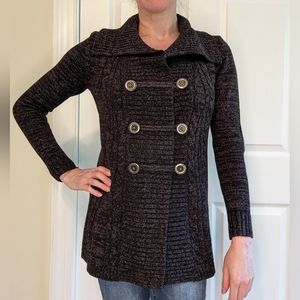 Style & Co | Button Front Sweater | Charcoal/Black | PS